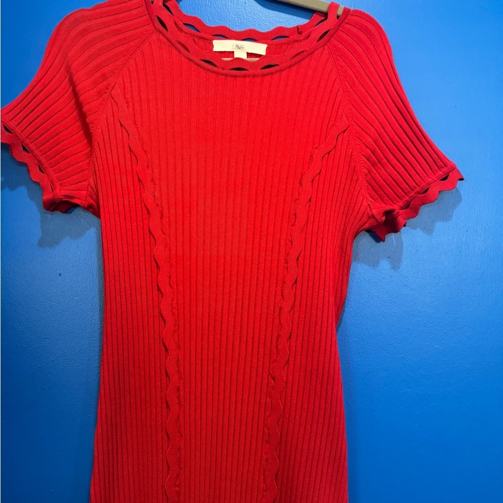 Jonathan Simkhai Vibrant Red Midi Dress - Picture 7 of 14